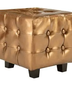 vidaXL Tub Chair with Footstool Brown Faux Leather