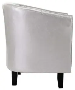 vidaXL Tub Chair Silver Faux Leather
