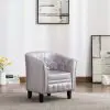 vidaXL Tub Chair Silver Faux Leather