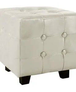 vidaXL Tub Chair with Footstool White Faux Leather