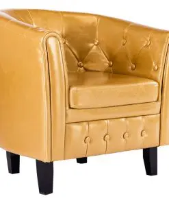 vidaXL Tub Chair Gold Faux Leather