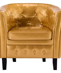 vidaXL Tub Chair Gold Faux Leather