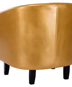 vidaXL Tub Chair Gold Faux Leather