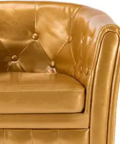 vidaXL Tub Chair Gold Faux Leather