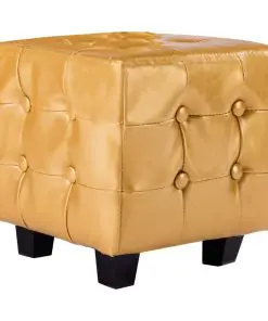 vidaXL Tub Chair with Footstool Gold Faux Leather