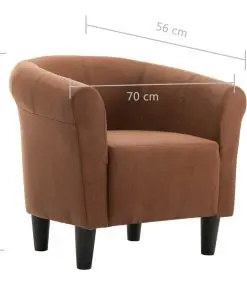 vidaXL Armchair Brown Fabric