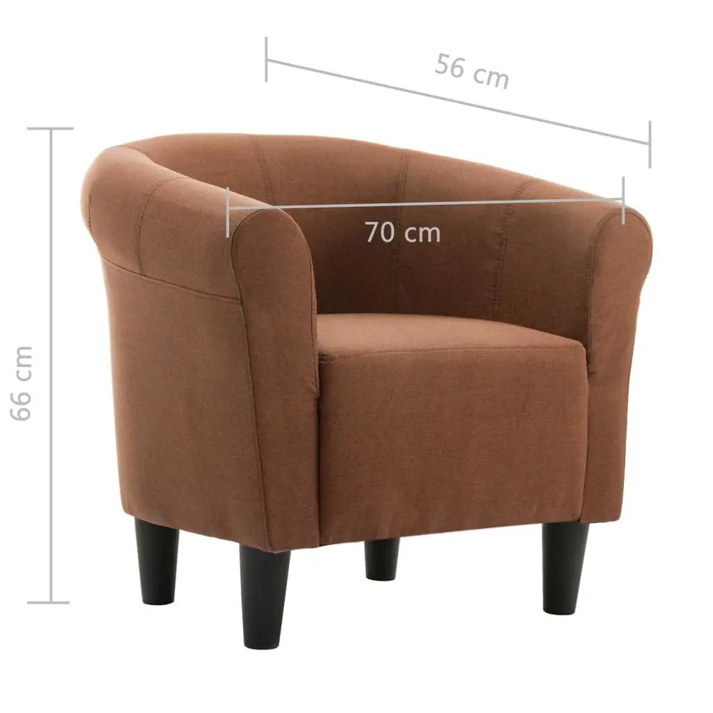 vidaXL Armchair Brown Fabric