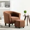 vidaXL Armchair Brown Fabric