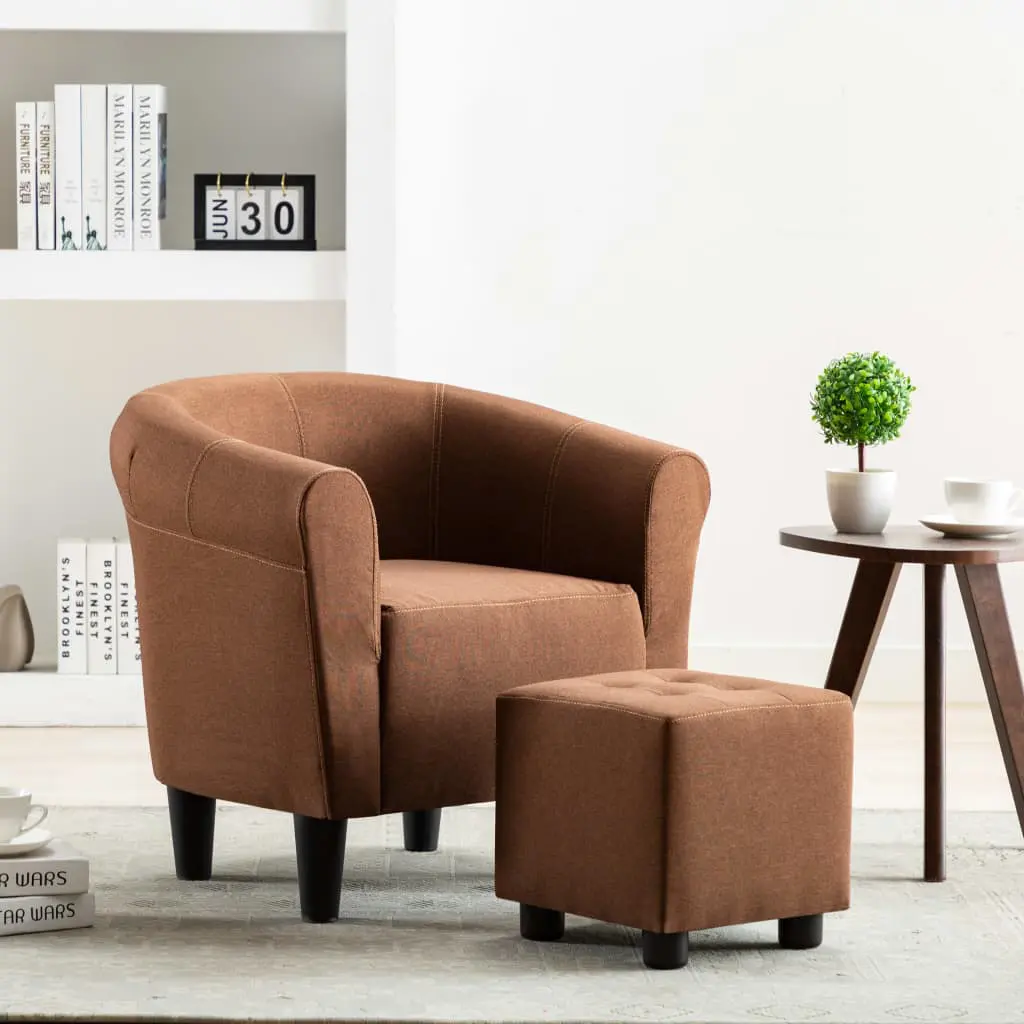 vidaXL Armchair Brown Fabric