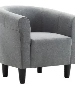 vidaXL Armchair Light Grey Fabric