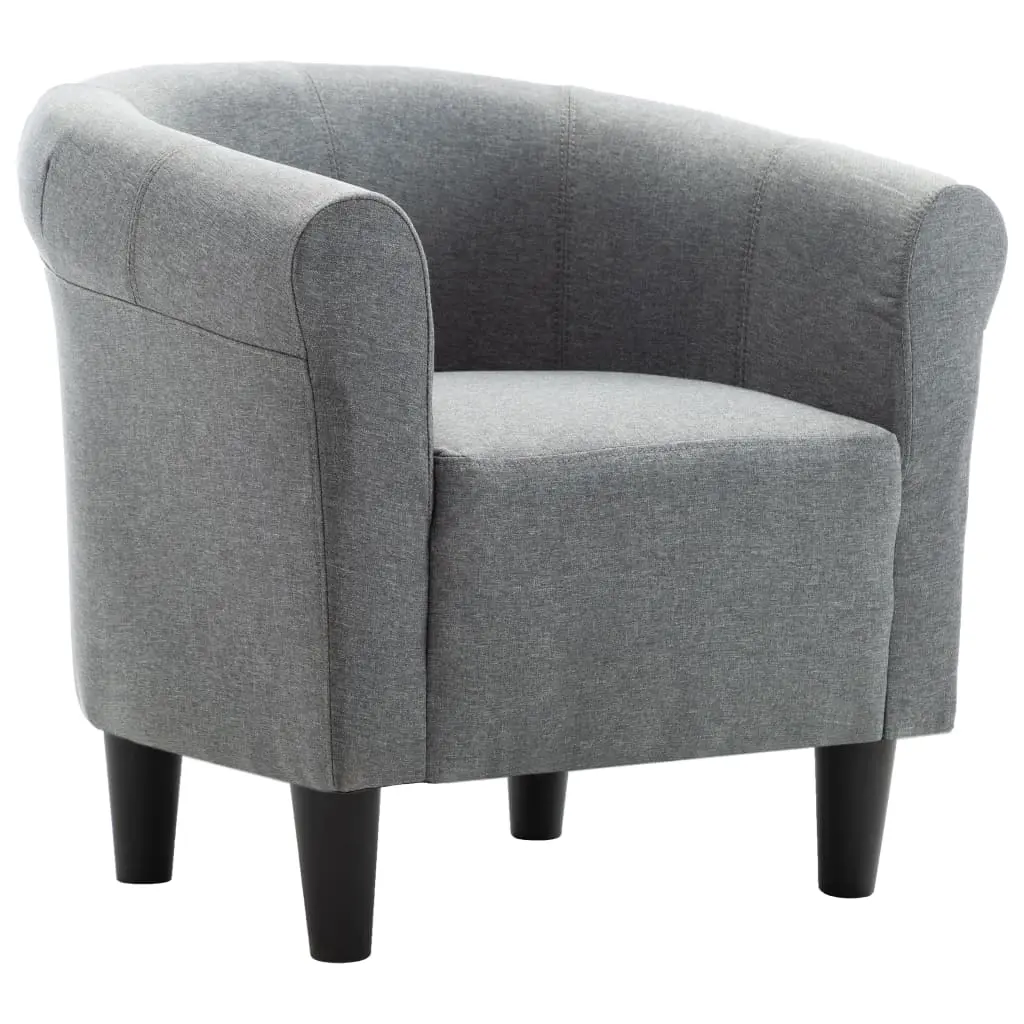 vidaXL Armchair Light Grey Fabric