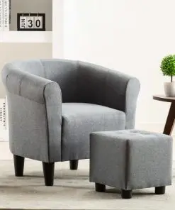 vidaXL Armchair Light Grey Fabric