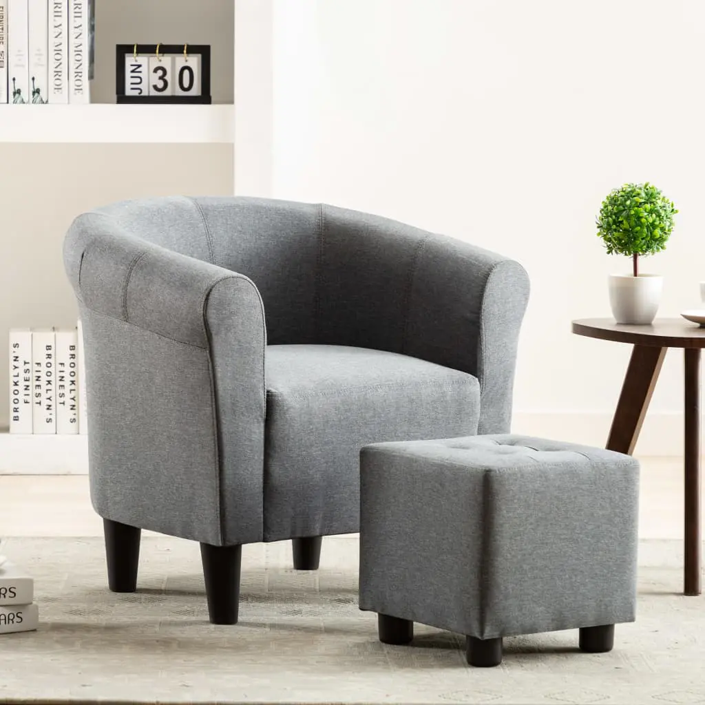 vidaXL Armchair Light Grey Fabric