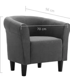 vidaXL Armchair Dark Grey Fabric