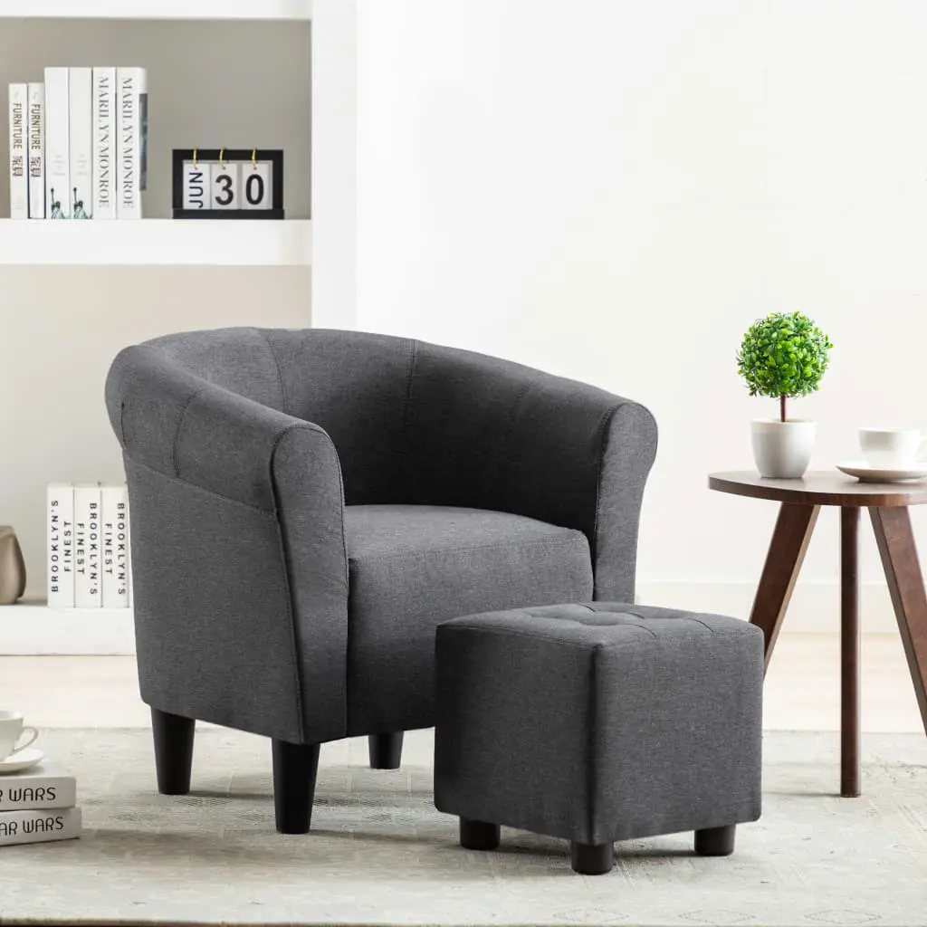 vidaXL Armchair Dark Grey Fabric