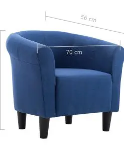 vidaXL Armchair Blue Fabric