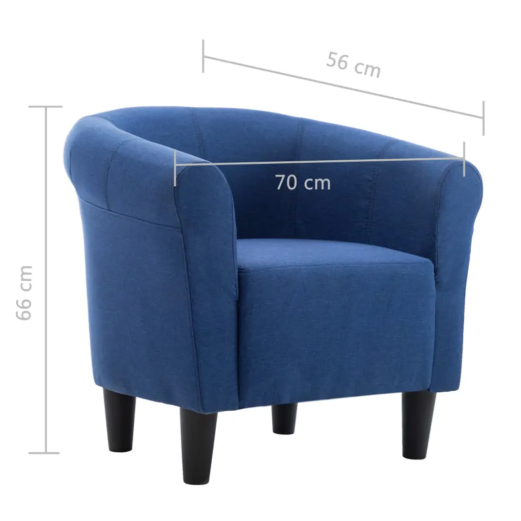 vidaXL Armchair Blue Fabric