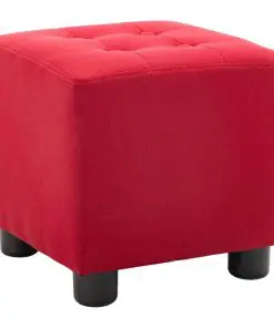 vidaXL 2 Piece Armchair and Stool Set Wine Red Fabric