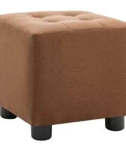 vidaXL 2 Piece Armchair and Stool Set Brown Fabric