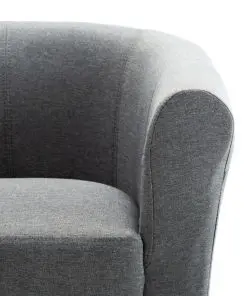 vidaXL 2 Piece Armchair and Stool Set Light Grey Fabric