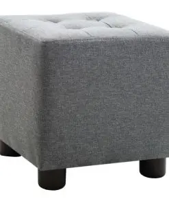 vidaXL 2 Piece Armchair and Stool Set Light Grey Fabric