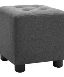 vidaXL 2 Piece Armchair and Stool Set Dark Grey Fabric