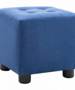 vidaXL 2 Piece Armchair and Stool Set Blue Fabric