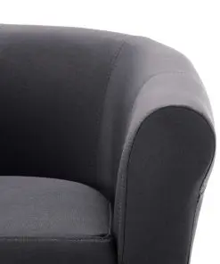 vidaXL 2 Piece Armchair and Stool Set Black Fabric