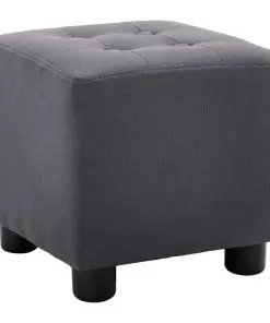 vidaXL 2 Piece Armchair and Stool Set Black Fabric