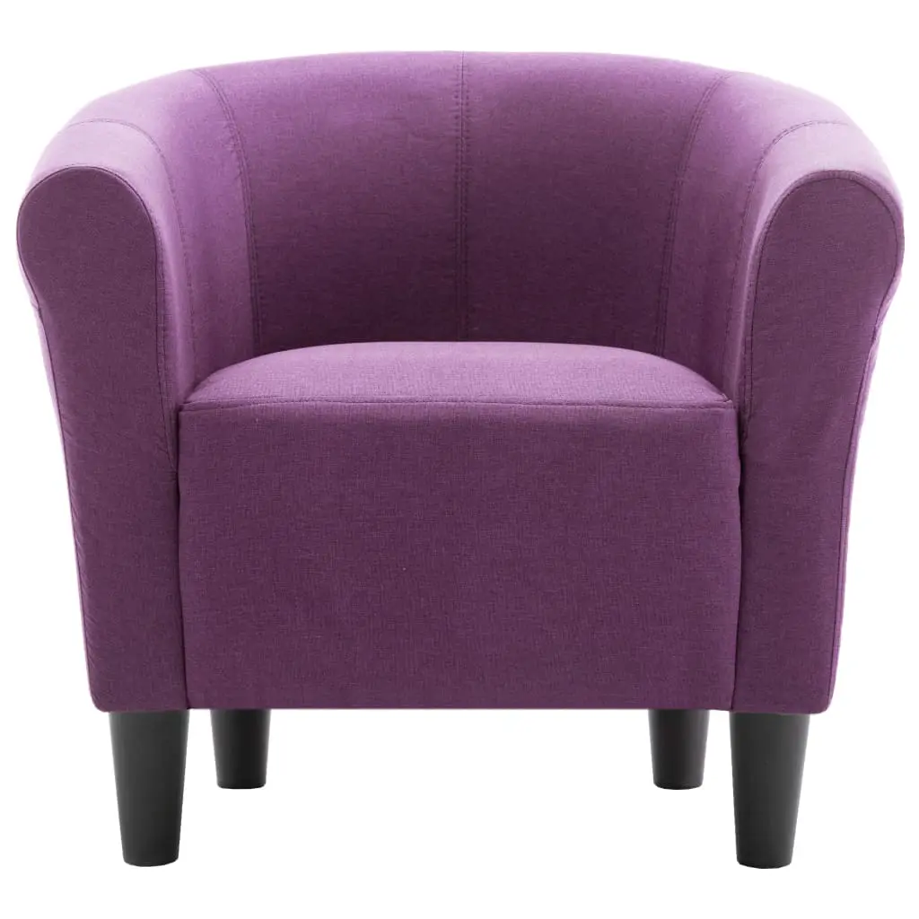 vidaXL 2 Piece Armchair and Stool Set Purple Fabric