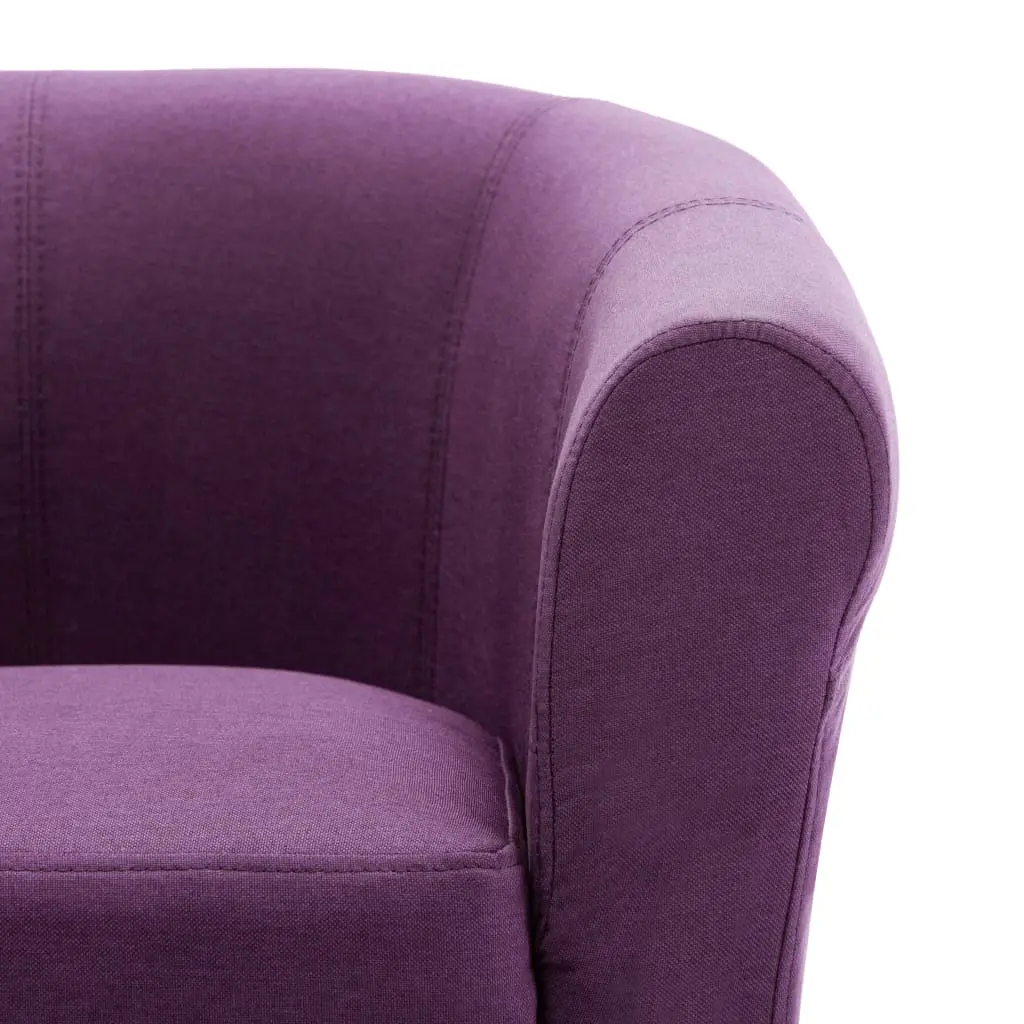 vidaXL 2 Piece Armchair and Stool Set Purple Fabric