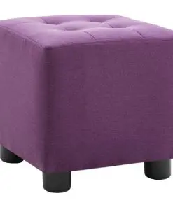 vidaXL 2 Piece Armchair and Stool Set Purple Fabric