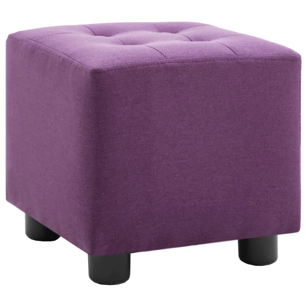 vidaXL 2 Piece Armchair and Stool Set Purple Fabric