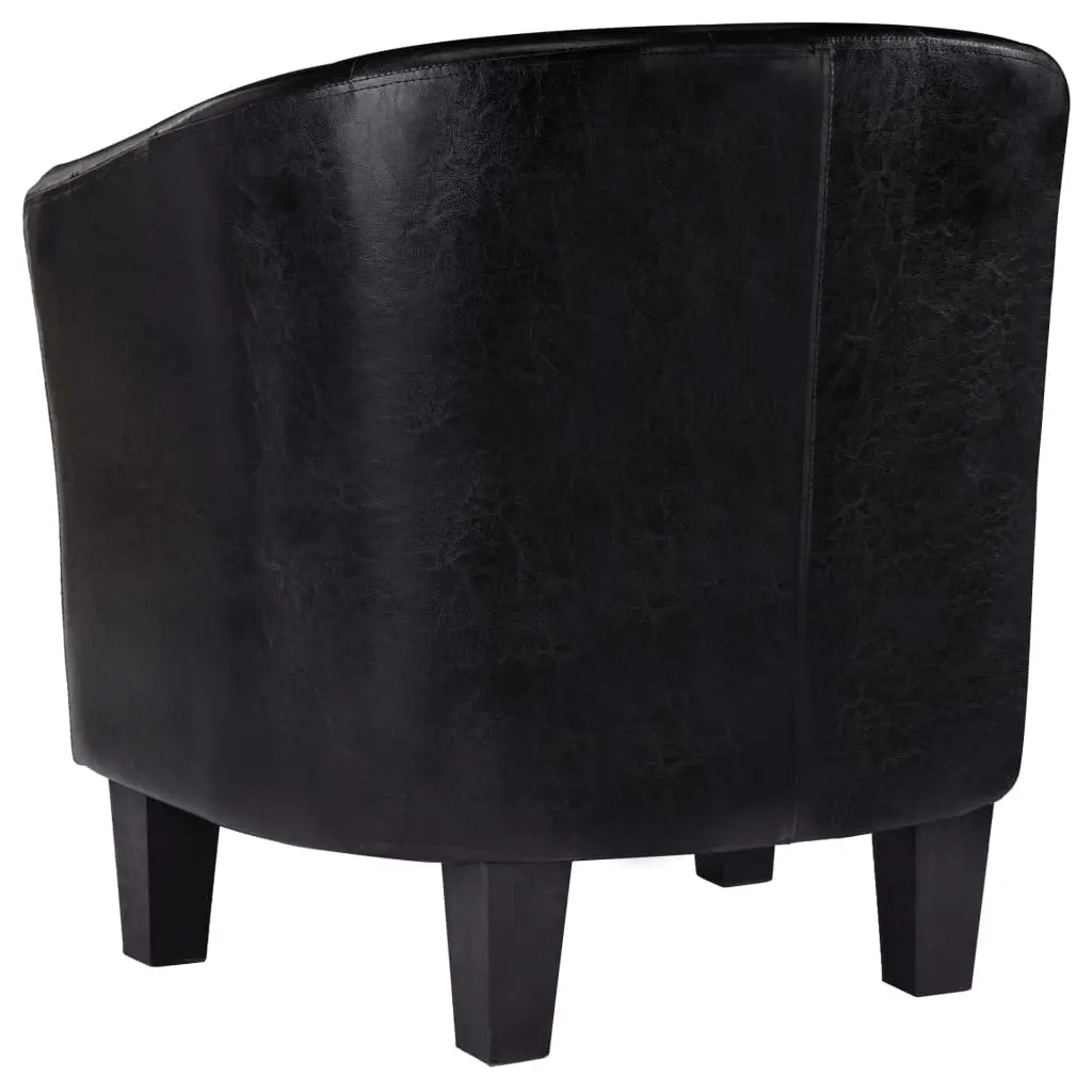 vidaXL Tub Chair Black Faux Leather