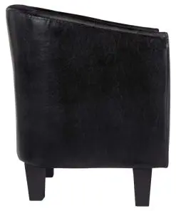 vidaXL Tub Chair Black Faux Leather