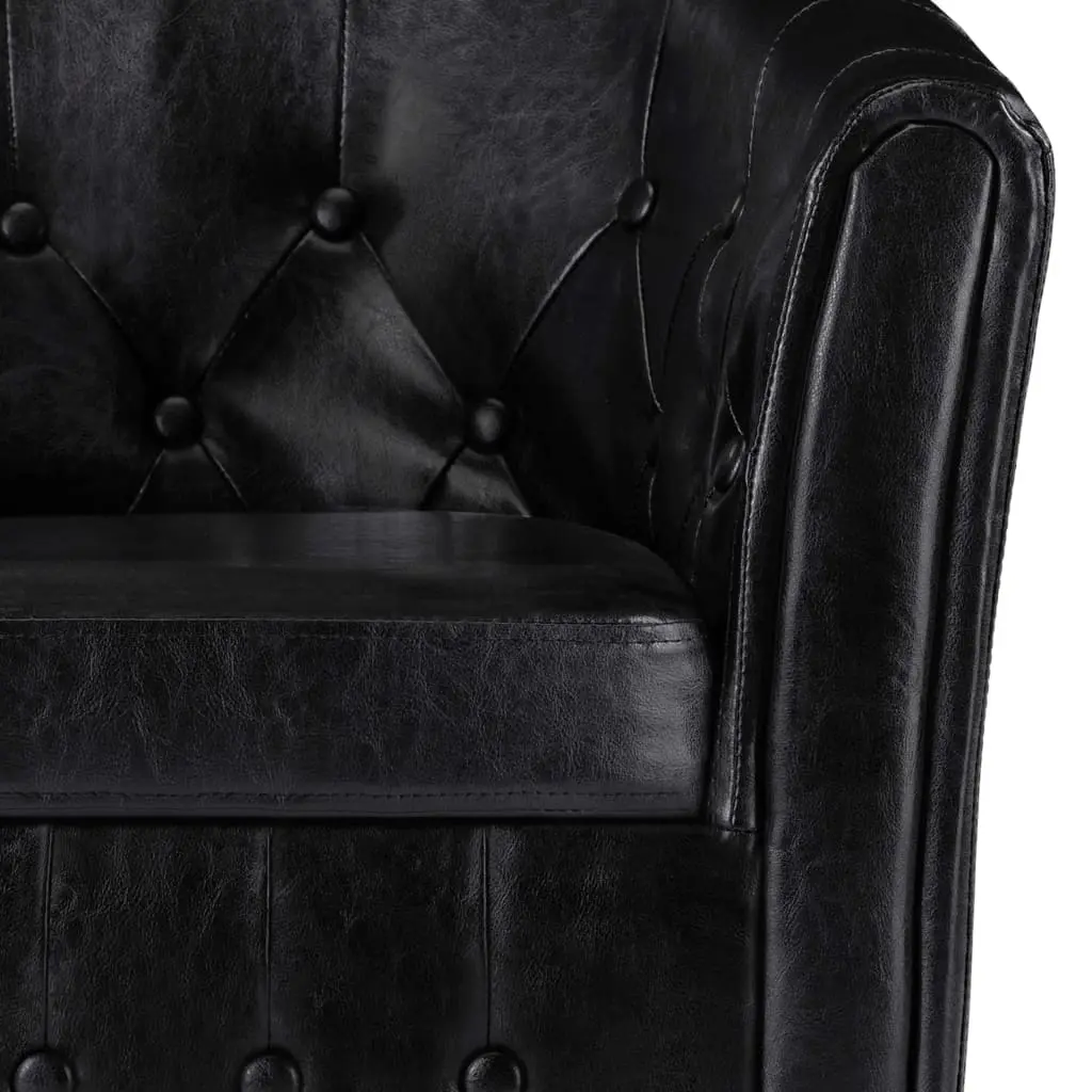 vidaXL Tub Chair Black Faux Leather