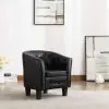 vidaXL Tub Chair Black Faux Leather vidaXL Tub Chair Black Faux Leather