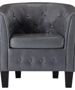 vidaXL Tub Chair Grey Faux Leather