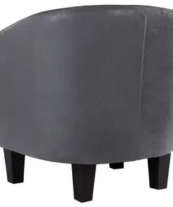 vidaXL Tub Chair Grey Faux Leather