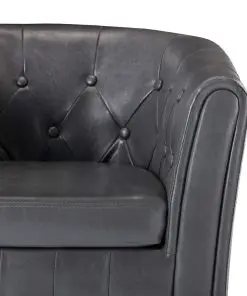 vidaXL Tub Chair Grey Faux Leather