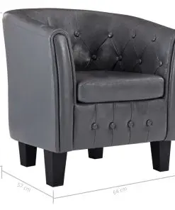 vidaXL Tub Chair Grey Faux Leather