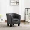 vidaXL Tub Chair Grey Faux Leather vidaXL Tub Chair Grey Faux Leather