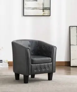 vidaXL Tub Chair Grey Faux Leather