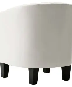vidaXL Tub Chair White Faux Leather