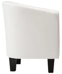 vidaXL Tub Chair White Faux Leather