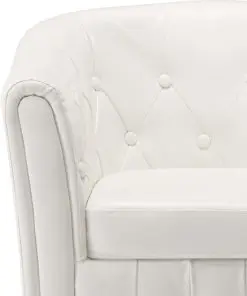 vidaXL Tub Chair White Faux Leather