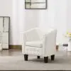 vidaXL Tub Chair White Faux Leather
