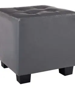 vidaXL Tub Chair with Footstool Grey Faux Leather