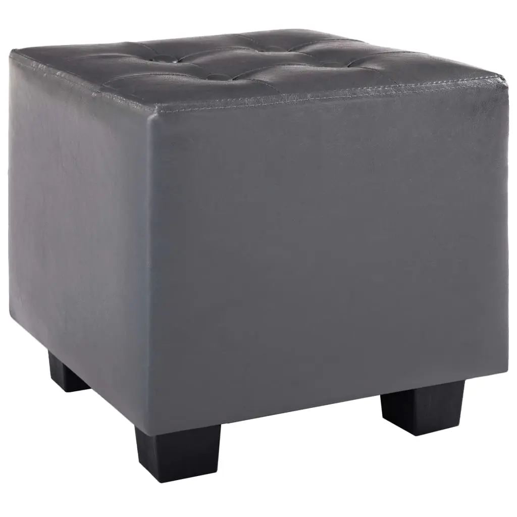 vidaXL Tub Chair with Footstool Grey Faux Leather