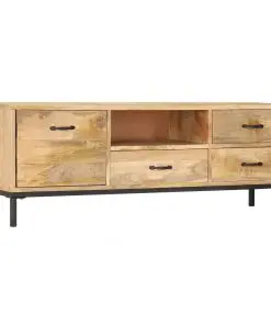 vidaXL TV Cabinet 130x30x45 cm Solid Mango Wood